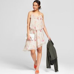 A New Day Womens Floral Ruffle Asymmetrical Dress